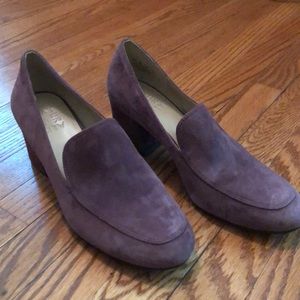 Purple Suede Naturalizer Heeled Loafers